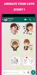 اسکرین شات برنامه WASticker - Love emoji 1