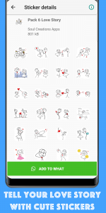 اسکرین شات برنامه WASticker - Love emoji 6