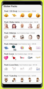 اسکرین شات برنامه WASticker - Love emoji 7