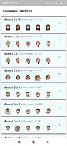 اسکرین شات برنامه WAstickerapps memoji Stickers animated emojis 2
