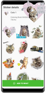 اسکرین شات برنامه WASticker - Cat Stickers 5