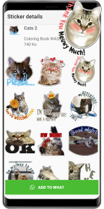 اسکرین شات برنامه WASticker - Cat Stickers 6