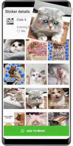 اسکرین شات برنامه WASticker - Cat Stickers 7