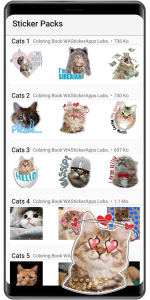 اسکرین شات برنامه WASticker - Cat Stickers 4