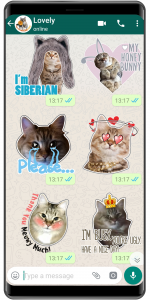 اسکرین شات برنامه WASticker - Cat Stickers 1