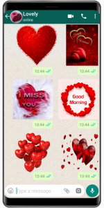 اسکرین شات 1 برنامه WASticker -Love Stickers Story