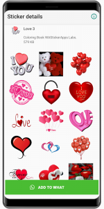 اسکرین شات 5 برنامه WASticker -Love Stickers Story