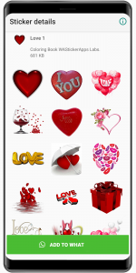 اسکرین شات 4 برنامه WASticker -Love Stickers Story
