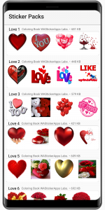 اسکرین شات 3 برنامه WASticker -Love Stickers Story