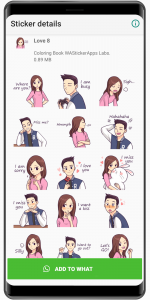 اسکرین شات 6 برنامه WASticker -Love Stickers Story