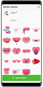 اسکرین شات برنامه WASticker - Love Stickers 8