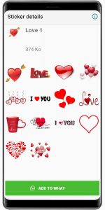 اسکرین شات برنامه WASticker - Love Stickers 5