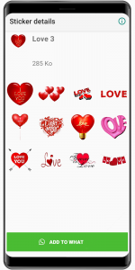 اسکرین شات برنامه WASticker - Love Stickers 7
