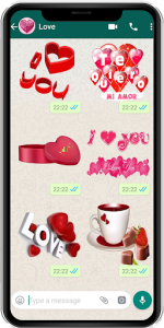 اسکرین شات برنامه WAStickerApps love stickers and romantic stickers 2