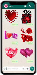 اسکرین شات برنامه WAStickerApps love stickers and romantic stickers 3