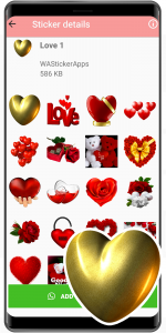 اسکرین شات برنامه WASticker - amor stickers 4