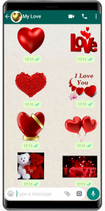 اسکرین شات برنامه WASticker - amor stickers 1