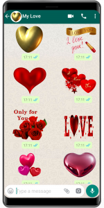 اسکرین شات برنامه WASticker - amor stickers 2