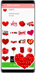 اسکرین شات برنامه WASticker - amor stickers 5