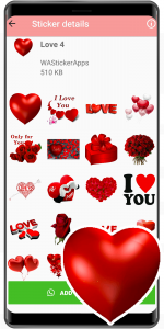 اسکرین شات برنامه WASticker - amor stickers 6