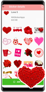 اسکرین شات برنامه WASticker - amor stickers 7