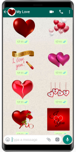 اسکرین شات برنامه WASticker love stickers 2