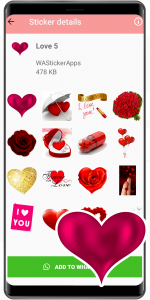 اسکرین شات برنامه WASticker love stickers 7