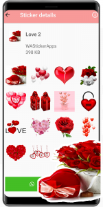 اسکرین شات برنامه WASticker love stickers 5