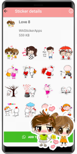 اسکرین شات برنامه WASticker love stickers 8