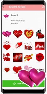 اسکرین شات برنامه WASticker love stickers 4