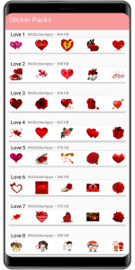 اسکرین شات برنامه WASticker love stickers 3