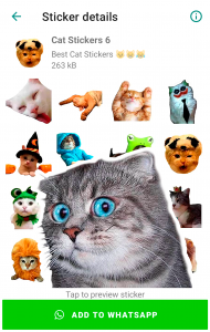 اسکرین شات برنامه Cute Cat Stickers for WhatsApp 5