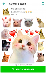 اسکرین شات برنامه Cute Cat Stickers for WhatsApp 6