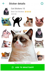 اسکرین شات برنامه Cute Cat Stickers for WhatsApp 7