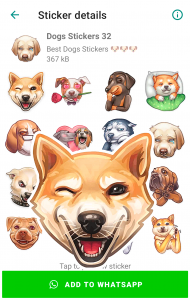 اسکرین شات برنامه Cute Dog Stickers for WhatsApp 4