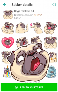 اسکرین شات برنامه Cute Dog Stickers for WhatsApp 5