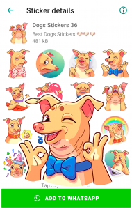 اسکرین شات برنامه Cute Dog Stickers for WhatsApp 7