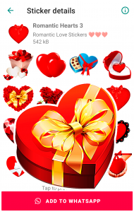 اسکرین شات برنامه Romantic Love stickers 2