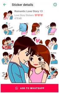 اسکرین شات برنامه Love Story Stickers WASticker 7