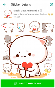 اسکرین شات برنامه Mochi Cat Animated Stickers 1