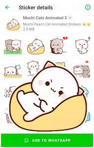 اسکرین شات برنامه Mochi Cat Animated Stickers 3