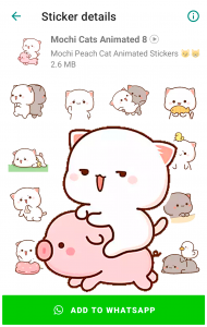 اسکرین شات برنامه Mochi Cat Animated Stickers 5