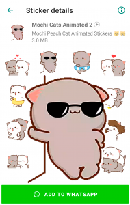 اسکرین شات برنامه Mochi Cat Animated Stickers 2
