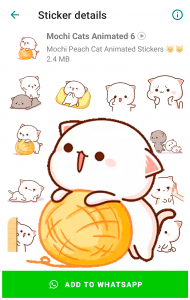 اسکرین شات برنامه Mochi Cat Animated Stickers 4