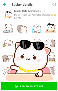 اسکرین شات برنامه Mochi Cat Animated Stickers 6