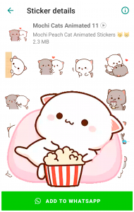 اسکرین شات برنامه Mochi Cat Animated Stickers 7