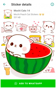 اسکرین شات برنامه Mochi Cat Stickers for WhatsAp 6
