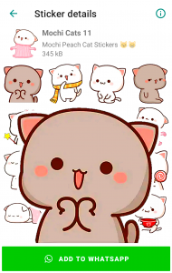 اسکرین شات برنامه Mochi Cat Stickers for WhatsAp 7