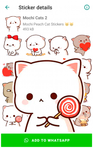 اسکرین شات برنامه Mochi Cat Stickers for WhatsAp 1