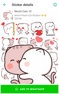 اسکرین شات برنامه Mochi Cat Stickers for WhatsAp 4
